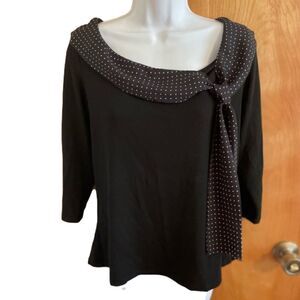 Inc 3/4 length sleeve black top size M